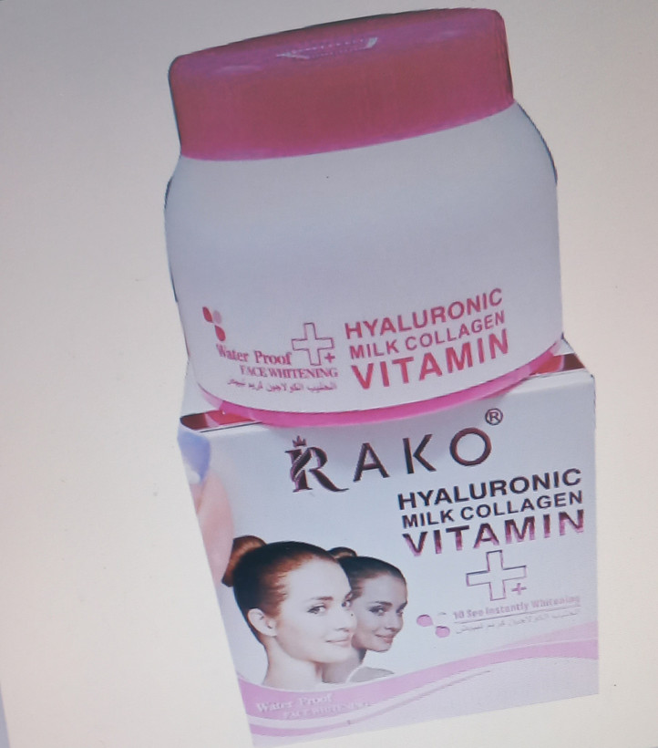 کرم سفید کننده هیالورونیک و کلاژن برند RAKOحجم 100گرم